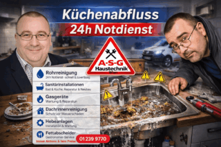 Küchenabfluss verstopft in Wien – A-S-G Haustechnik 24h Notdienst