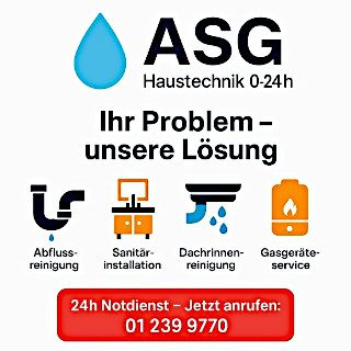 Installateur A-S-G Haustechnkik 24h Notdienst Hausverwaltung und Immobilien Verwaltungen