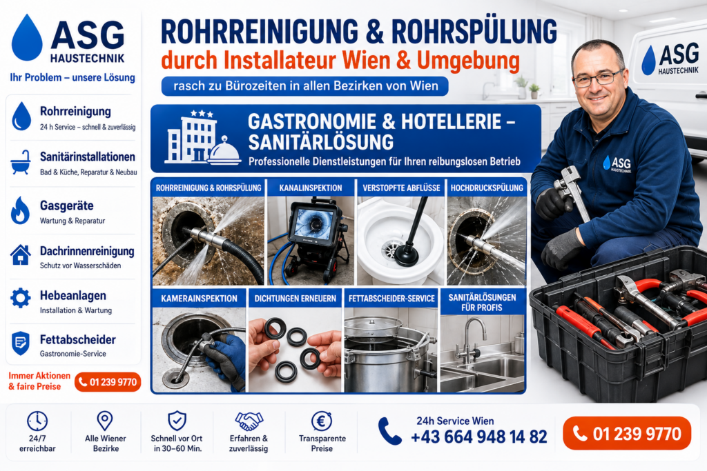 A-S-G Haustechnik für Gastronomie & Hotellerie: Sanitär Profi-Lösungen in Wien