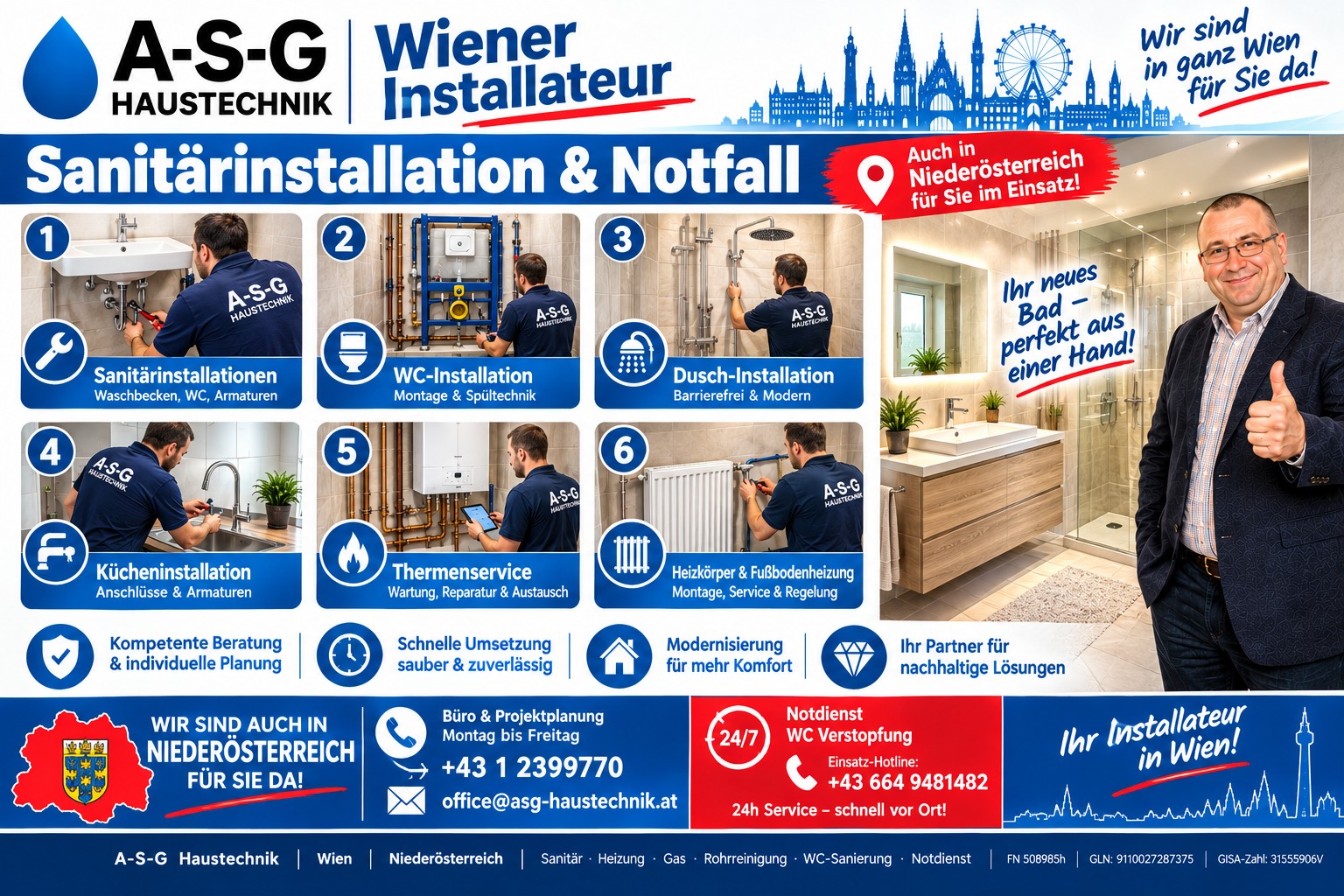 A-S-G Haustechnik Sanitär – Bad, WC und Küche in Wien