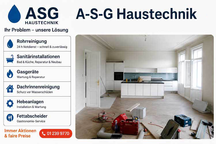 Installateur Wien Notdienst für Sanitär, Heizung und Rohrbruch 24h Service